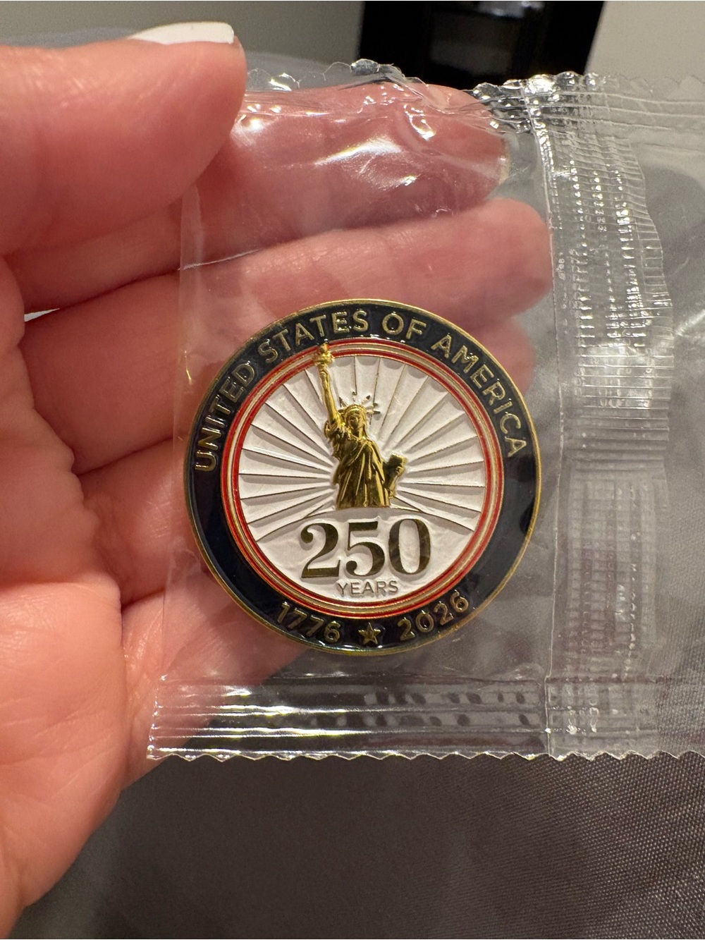 United States Of America 250 Years 1776-2026 Patriotic Lapel Pin